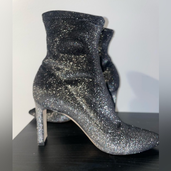 Jimmy Choo Luella Black Metallic Sock Bootie - Picture 6 of 7